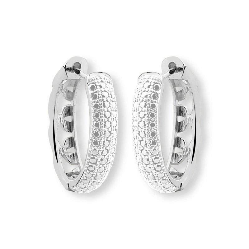 BRINCO ARGOLA CLICK OVAL COM PEDRAS DE ZIRCÔNIA