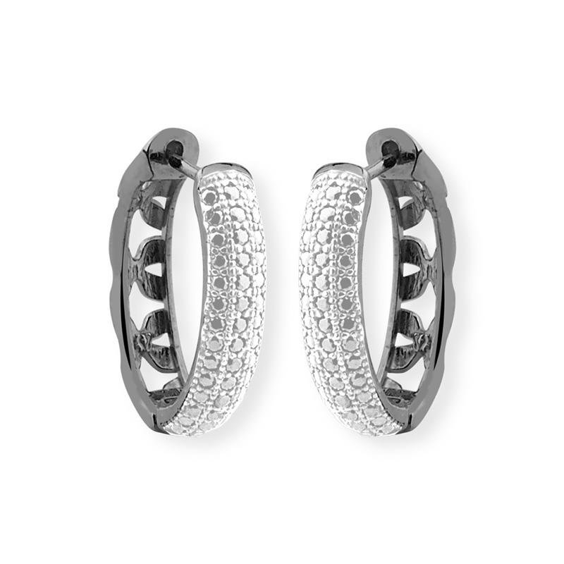 BRINCO ARGOLA CLICK OVAL COM PEDRAS DE ZIRCÔNIA