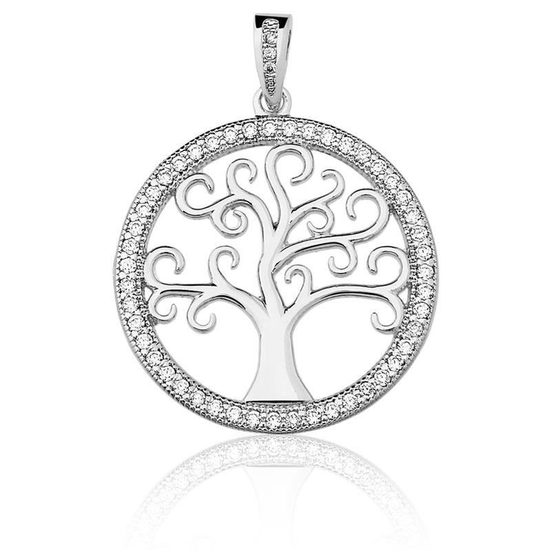 PINGENTE ÁRVORE DA VIDA COM PEDRAS DE ZIRCÔNIA 