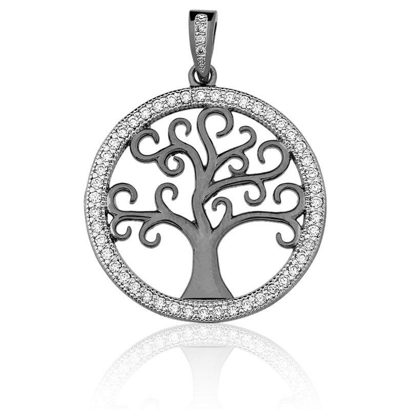 PINGENTE ÁRVORE DA VIDA COM PEDRAS DE ZIRCÔNIA 