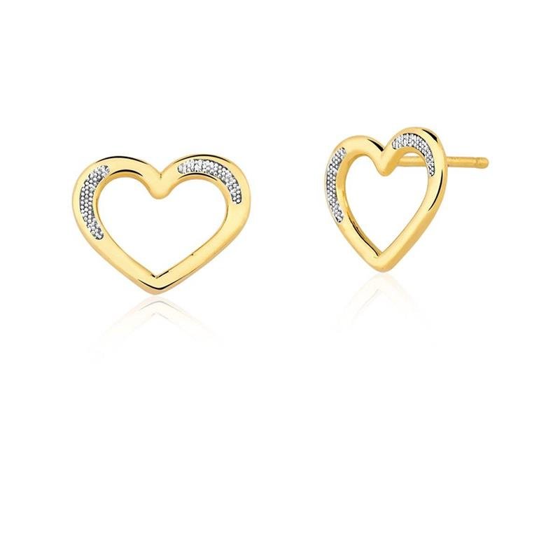 BRINCO CORAÇÃO VAZADO DETALHE COM RÓDIO