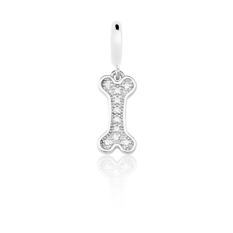 CHARM PENDENTE OSSO COM PEDRAS DE ZIRCÔNIA