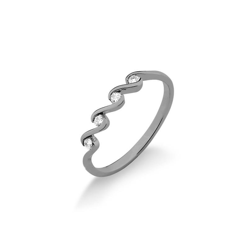 ANEL ONDAS COM PEDRAS DE ZIRCÔNIA