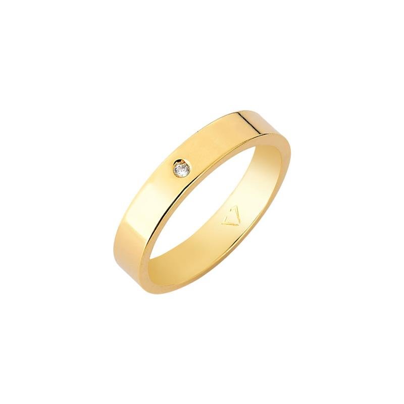 ALIANCA ANATÔMICA 4,00 X 1,60 MM COM PEDRA DE ZIRCÔNIA