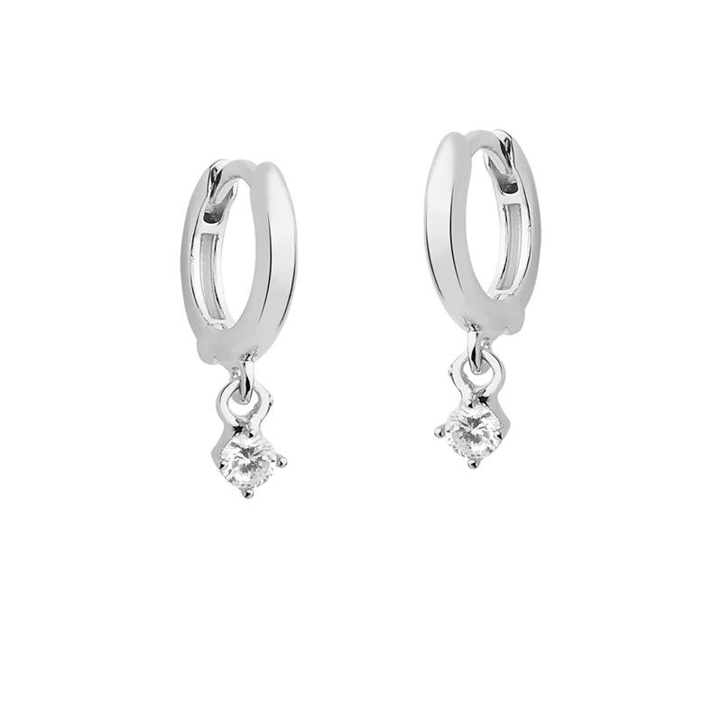 BRINCO ARGOLA CLICK PONTO DE LUZ COM PEDRA DE ZIRCÔNIA