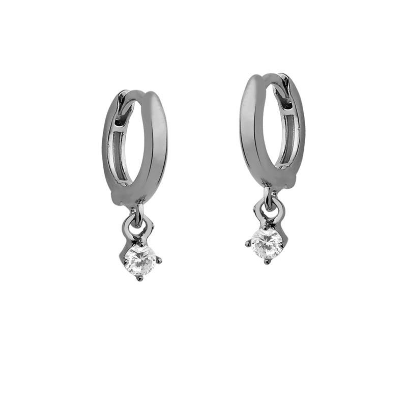 BRINCO ARGOLA CLICK PONTO DE LUZ COM PEDRA DE ZIRCÔNIA