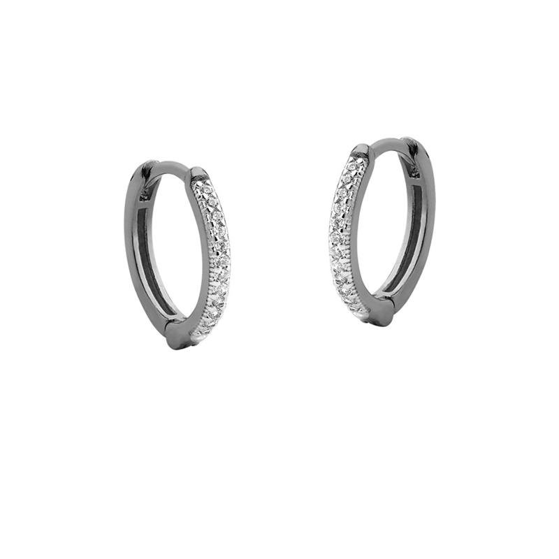 BRINCO ARGOLA CLICK GRANDE CRAVEJADA COM PEDRAS DE ZIRCÔNIA