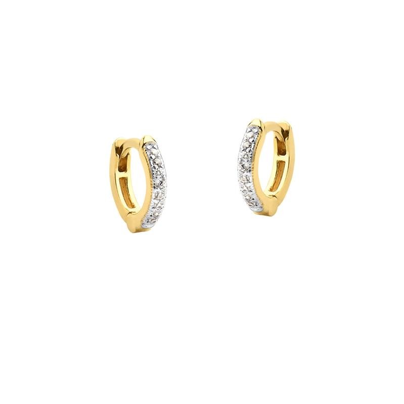 BRINCO ARGOLA CLICK MÉDIA CRAVEJADA COM PEDRAS DE ZIRCÔNIA 