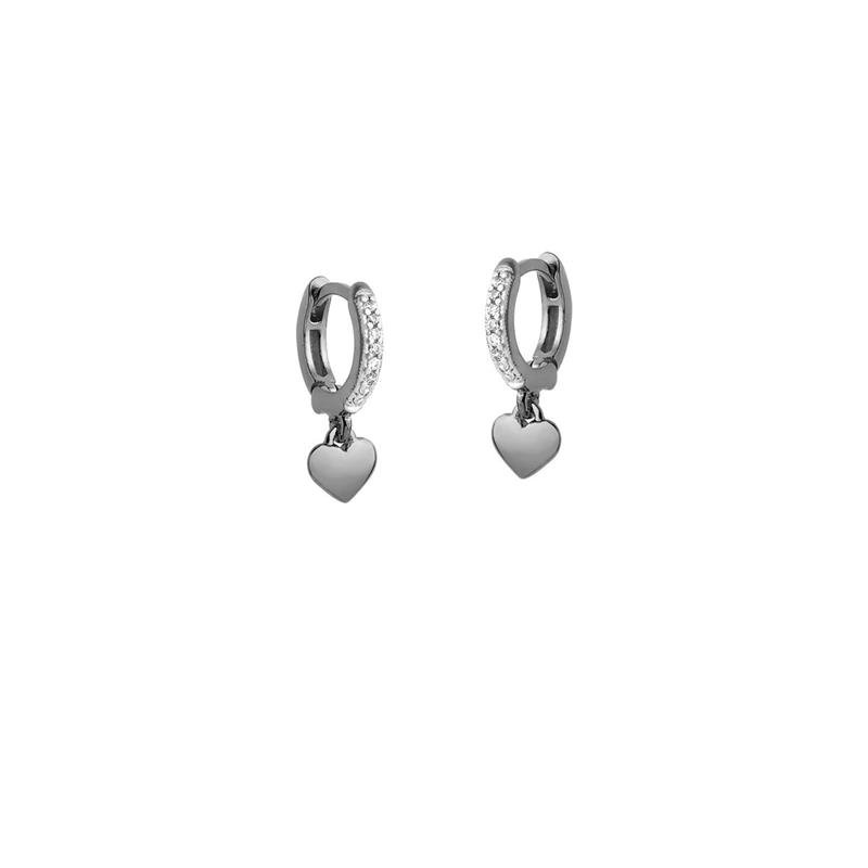 BRINCO ARGOLA CLICK CORAÇÃO COM PEDRAS DE ZIRCÔNIA