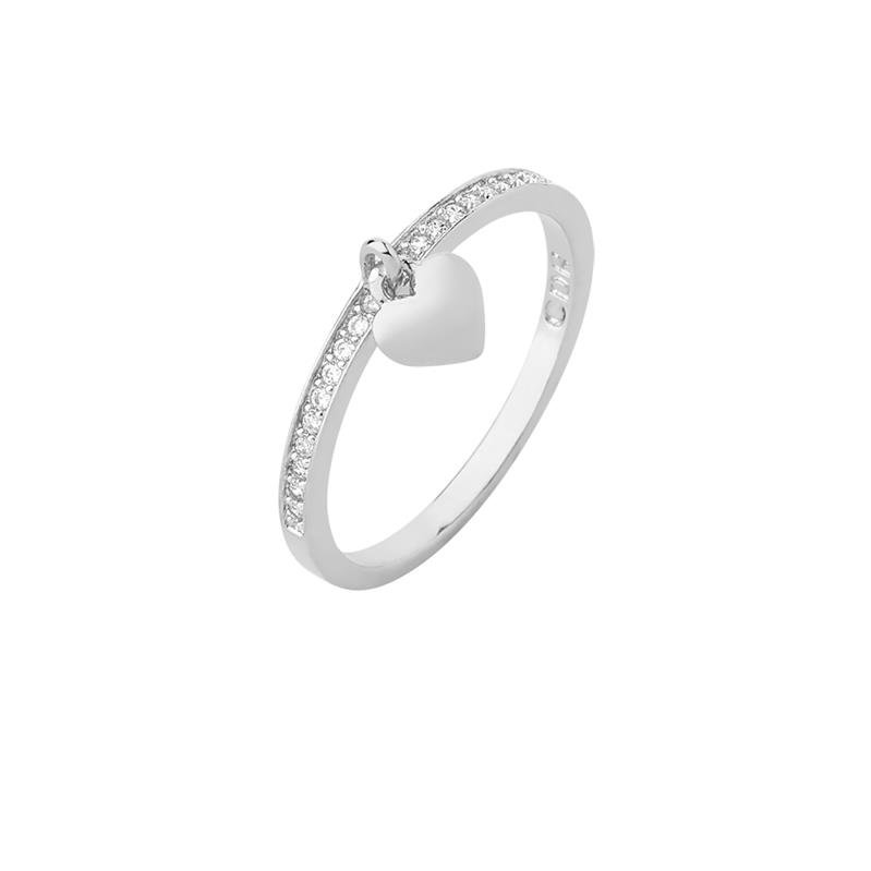 ANEL APARADOR CORAÇÃO PENDENTE COM PEDRAS DE ZIRCÔNIA