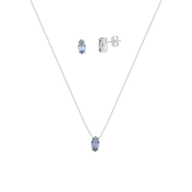 CONJUNTO PONTO DE LUZ COM PEDRA NAVETE