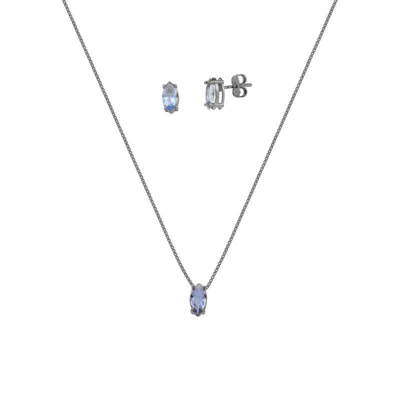 CONJUNTO PONTO DE LUZ COM PEDRA NAVETE