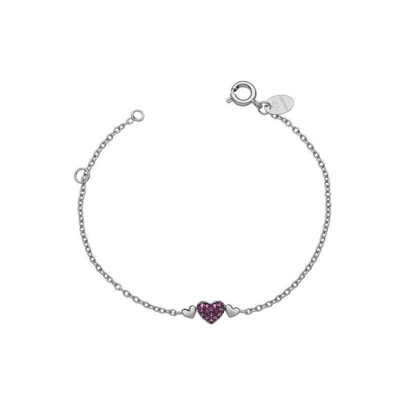 PULSEIRA INFANTIL CORAÇÕES COM PEDRAS DE ZIRCÔNIA