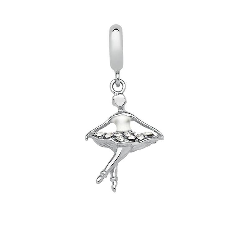 CHARM PENDENTE BALLET COM DETALHES EM RESINA E PEDRAS DE STRASS