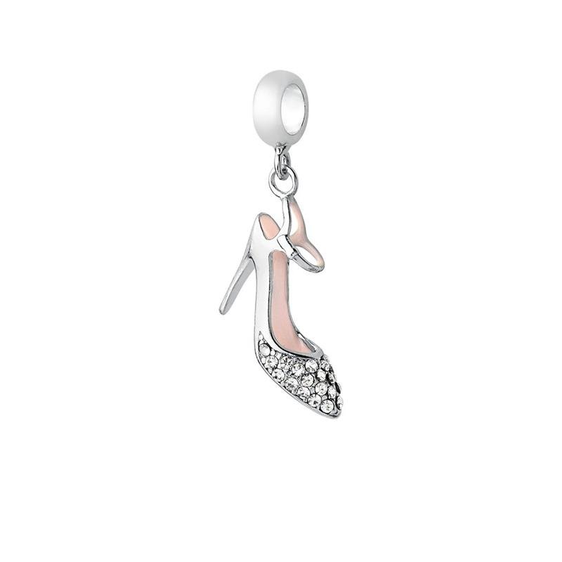 CHARM PENDENTE SAPATO COM DETALHES EM RESINA E PEDRAS DE CRISTAL