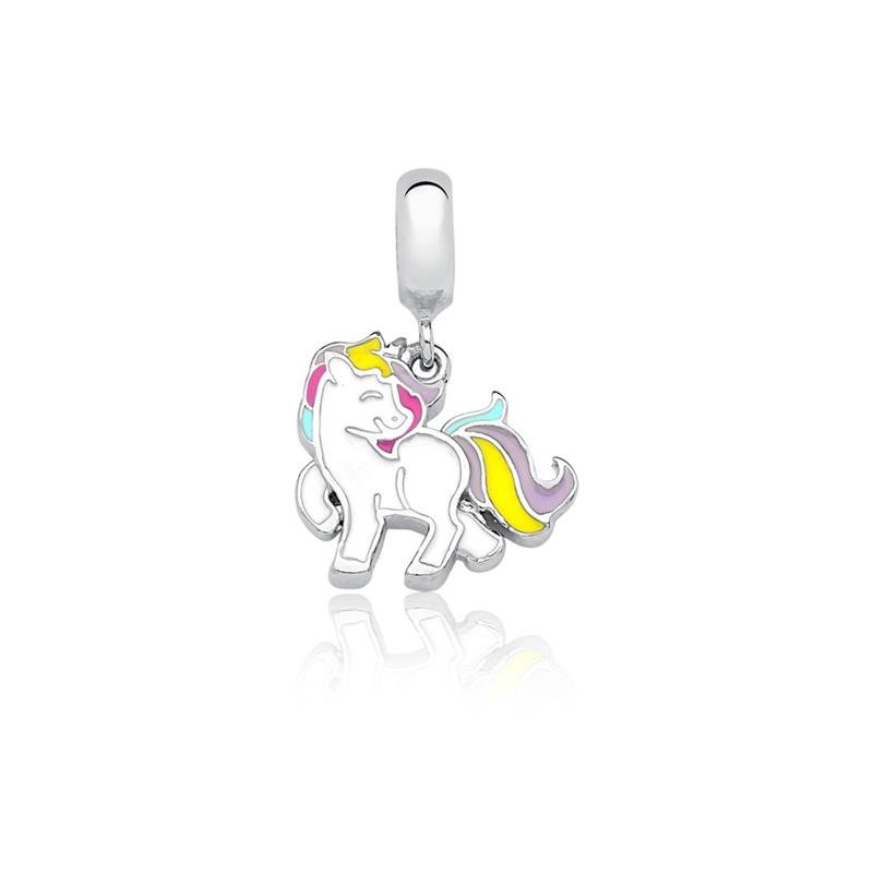 CHARM PENDENTE UNICÓRNIO GRANDE COM DETALHES EM RESINA