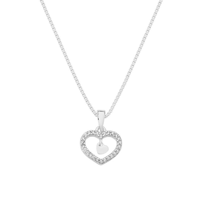 GARGANTILHA CORAÇÃO COM PEDRAS DE ZIRCÔNIA