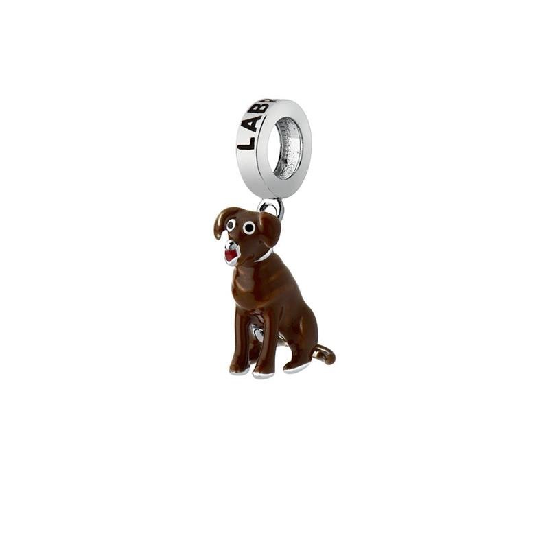 CHARM PENDENTE CACHORRO LABRADOR COM DETALHES EM RSINA