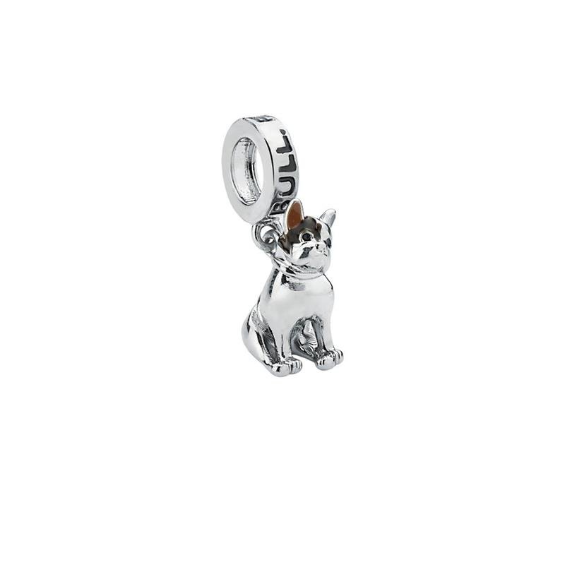 CHARM PENDENTE CACHORRO BULLDOG FRANCÊS COM DETALHES EM RESINA
