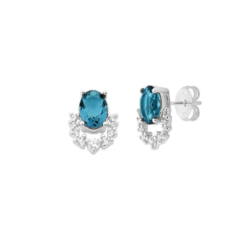PINGENTE PEDRA OVAL COM ZIRCÔNIAS
