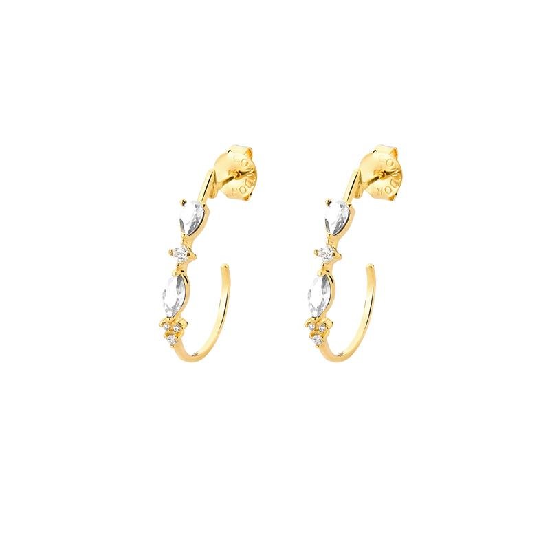 BRINCO ARGOLA COM PEDRAS DE ZIRCÔNIA