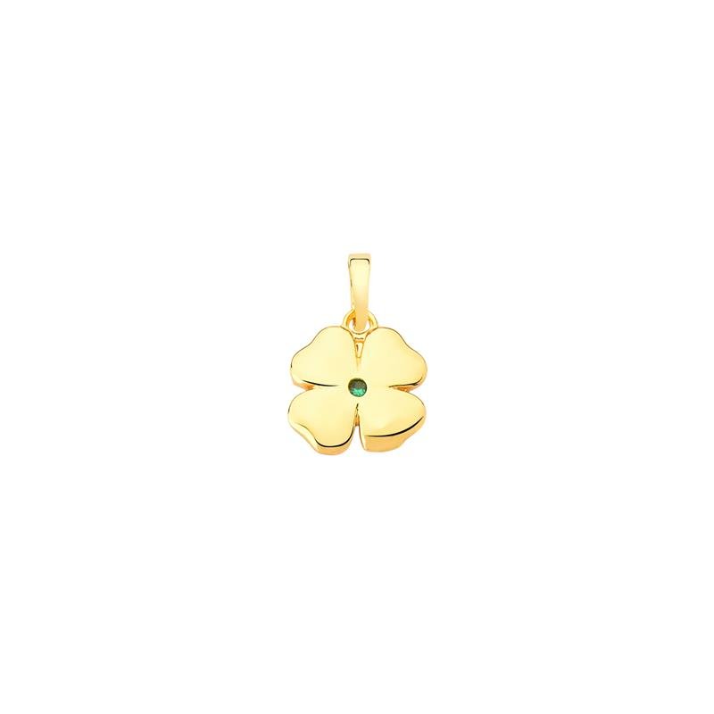 PINGENTE TREVO DE QUATRO FOLHAS COM PEDRA DE ZIRCÔNIA 