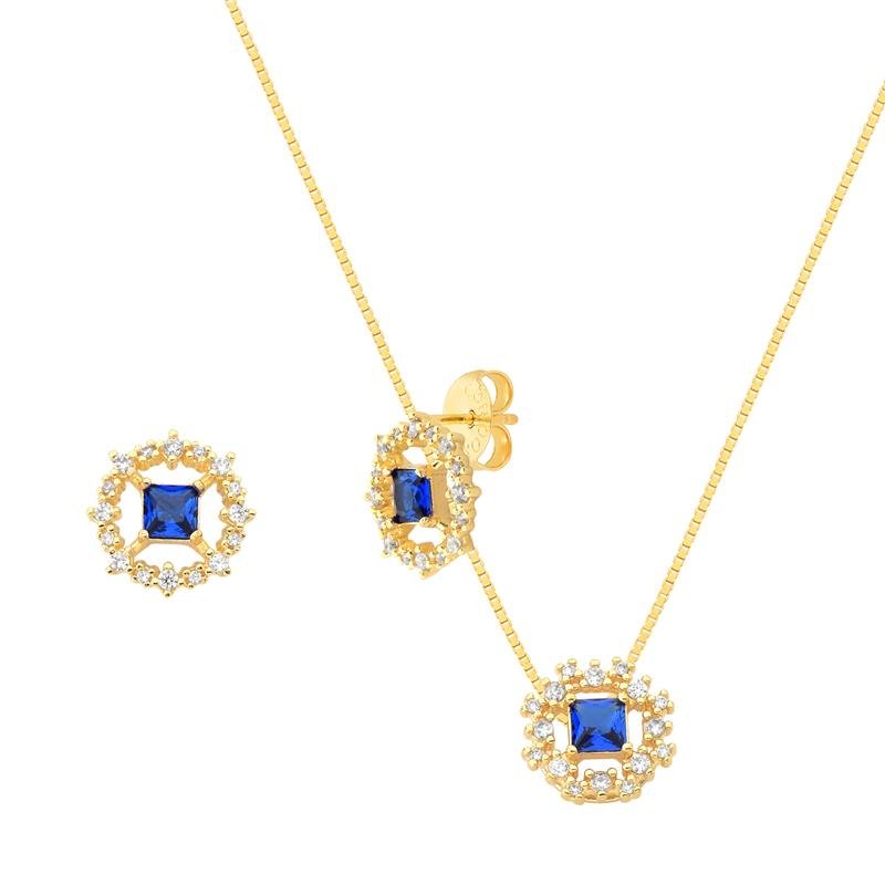 CONJUNTO CARRÊ COM PEDRAS DE ZIRCÔNIA