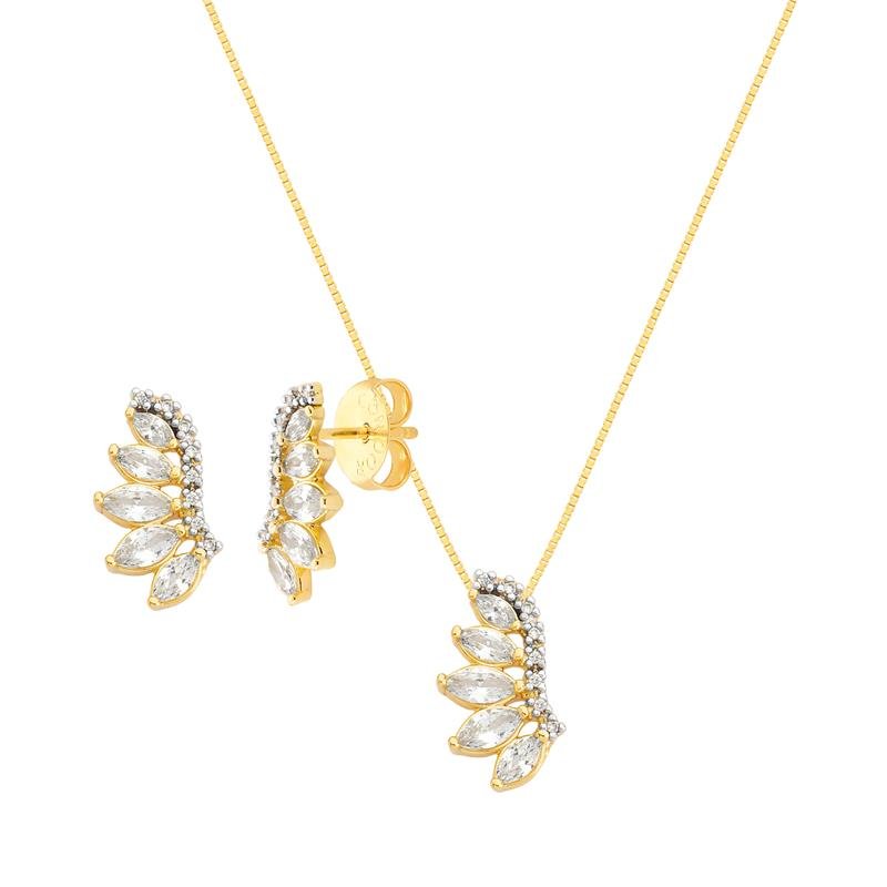 CONJUNTO NAVETES COM PEDRAS DE ZIRCÔNIA