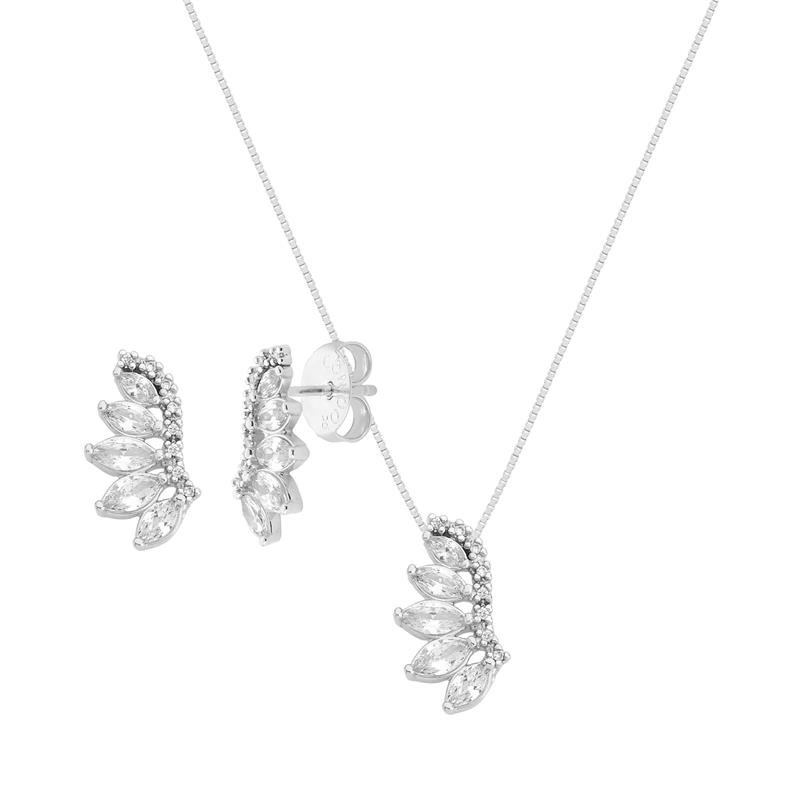 CONJUNTO NAVETES COM PEDRAS DE ZIRCÔNIA