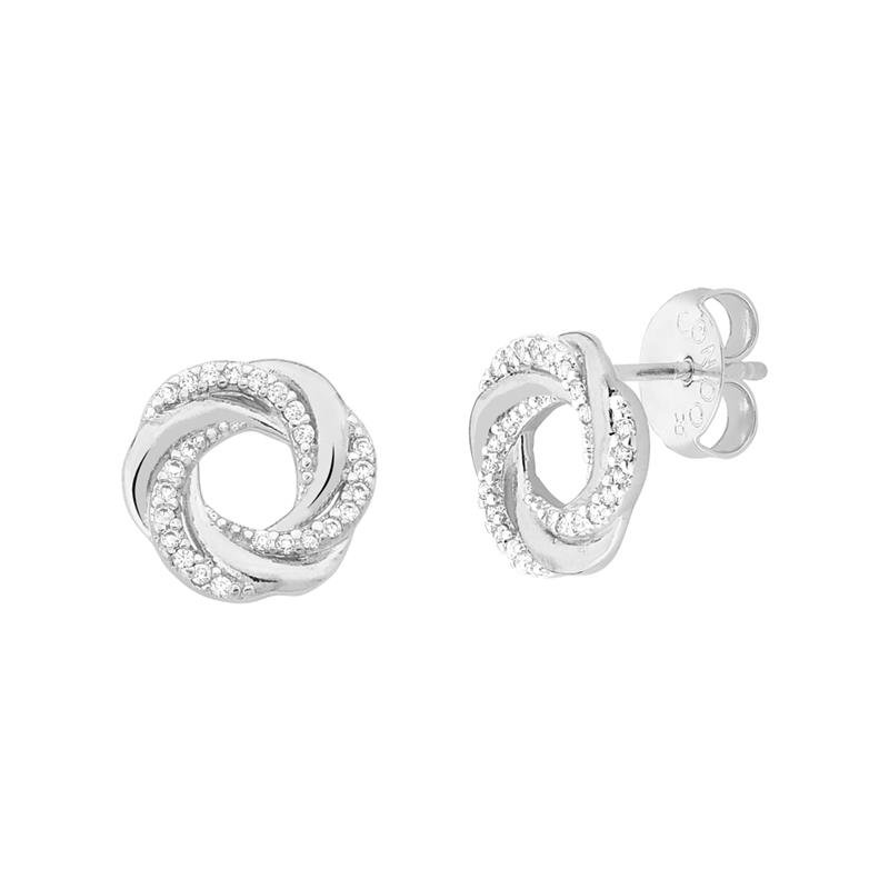 BRINCO CÍRCULO CURVAS COM PEDRAS DE ZIRCÔNIA