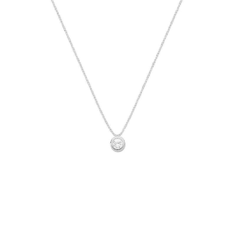 GARGANTILHA PONTO DE LUZ COM PEDRA DE ZIRCÔNIA 4 MM