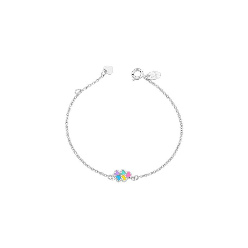PULSEIRA CORAÇÕES COM DETALHES EM RESINA COLORIDA