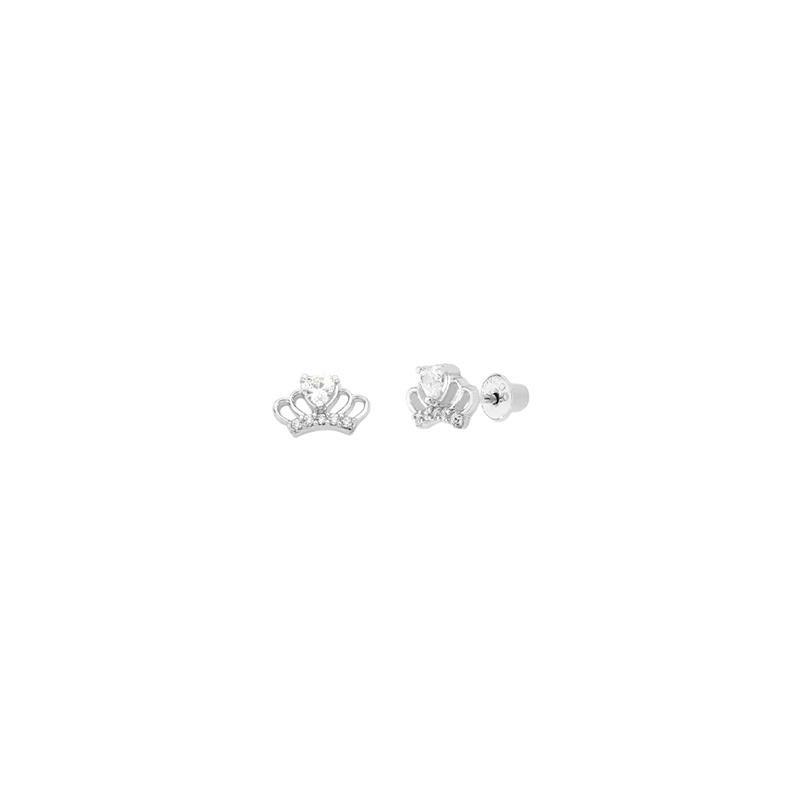 BRINCO COROA CORAÇÃO COM PEDRAS DE ZIRCÔNIA