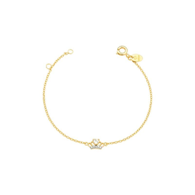 PULSEIRA COROA CORAÇÃO COM PEDRAS DE ZIRCÔNIA
