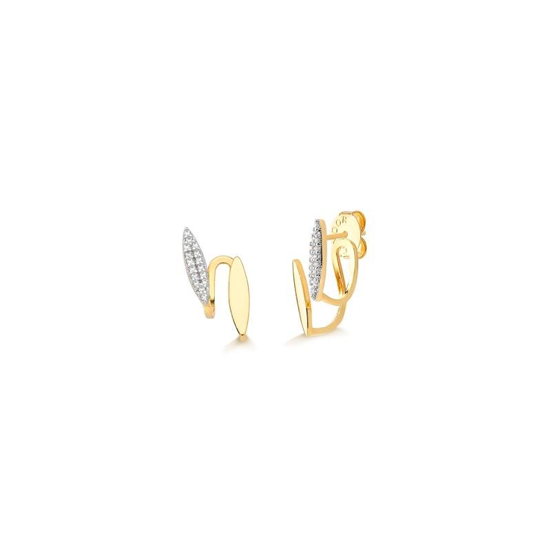 BRINCO FOLHAS LISA E CRAVEJADA