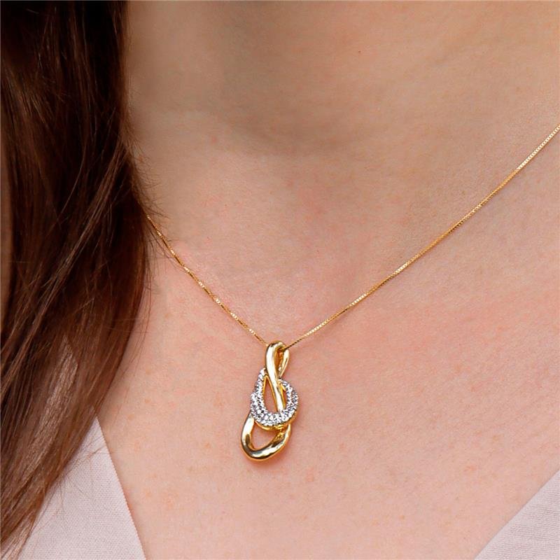 PINGENTE CURVAS COM PEDRAS DE ZIRCÔNIA