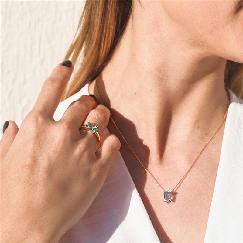 ANEL BAGUETE COM PONTO DE LUZ