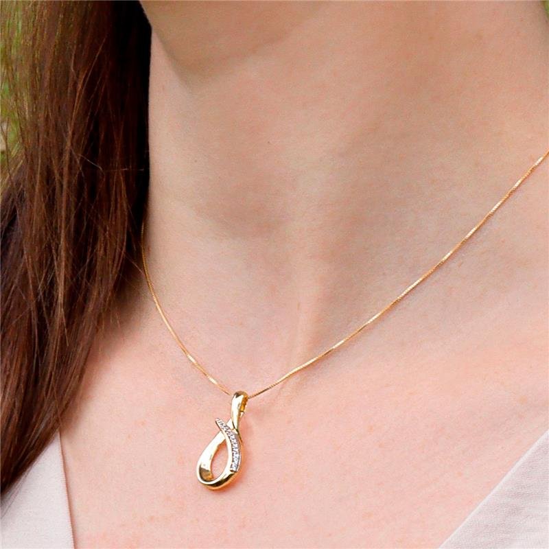GARGANTILHA PINGENTE CURVAS COM PEDRAS DE ZIRCÔNIA
