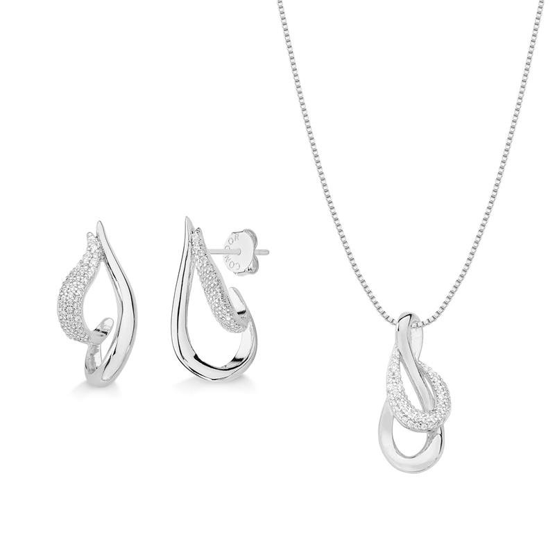CONJUNTO CURVAS COM PEDRAS DE ZIRCÔNIA
