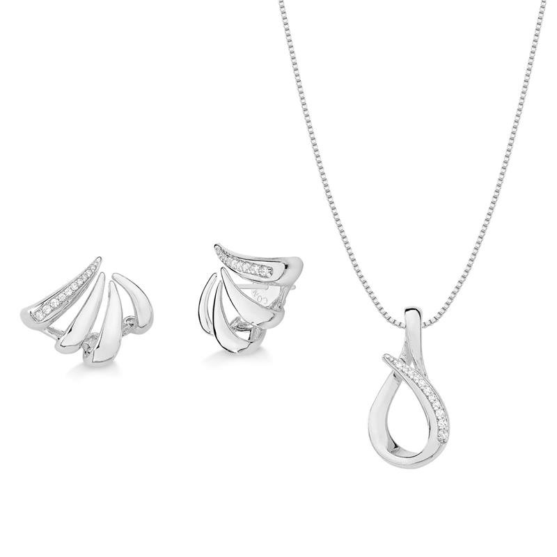 CONJUNTO CURVAS COM PEDRAS DE ZIRCÔNIA