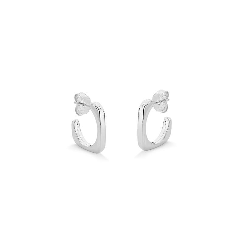 BRINCO MEIA ARGOLA QUADRADA LISA