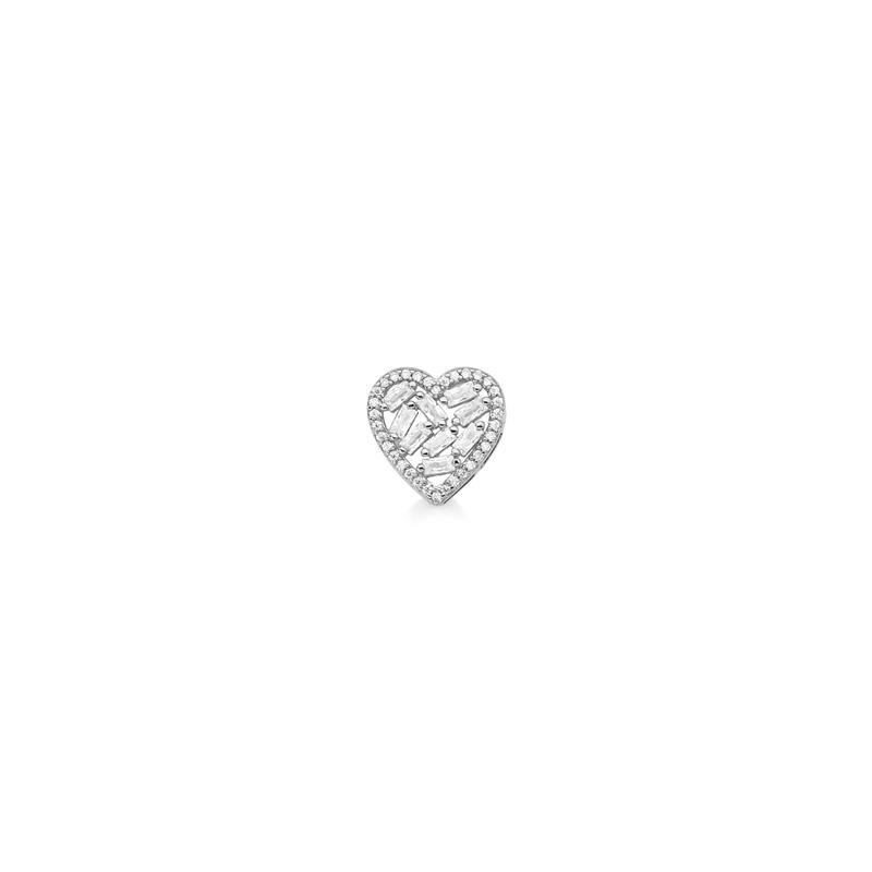 PINGENTE CORAÇÃO 13X13 MM COM PEDRAS BAGUETES 