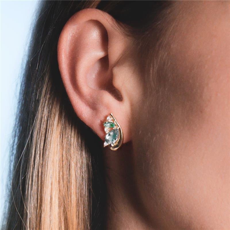 BRINCO EAR CUFF CURVAS COM PEDRAS