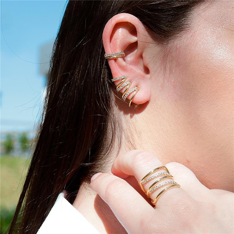 BRINCO EAR CUFF SLIM CRAVEJADO