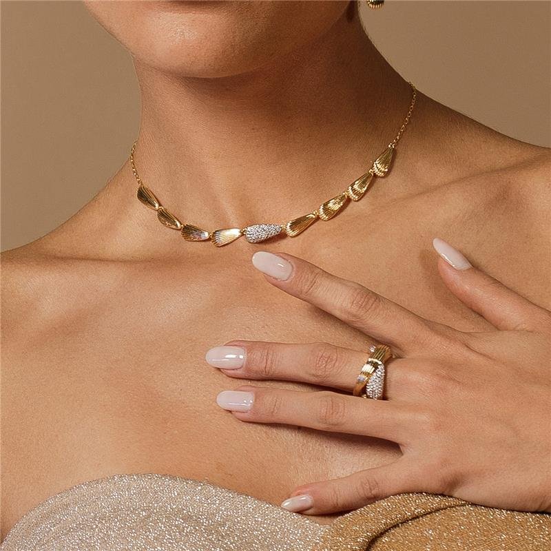 GARGANTILHA CHOKER CASCATA TEXTURA