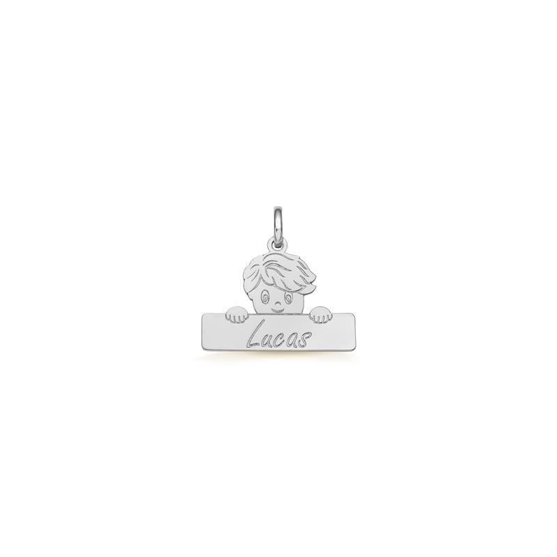PINGENTE PLAQUINHA PERSONALIZÁVEL MENINO 