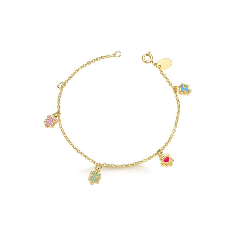 PULSEIRA QUEBRA-CABEÇA COM DETALHES EM RESINA