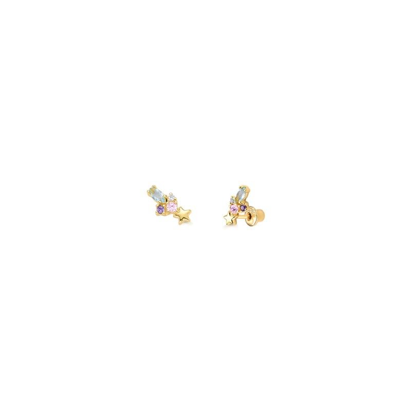 BRINCO MINI EAR CUFF ESTRELA COM DETALHES EM RÓDIO