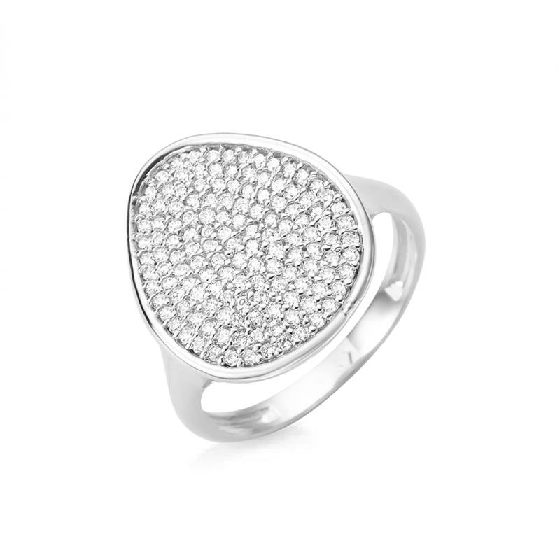ANEL OVAL ORGÂNICO CRAVAÇÃO PAVÊ