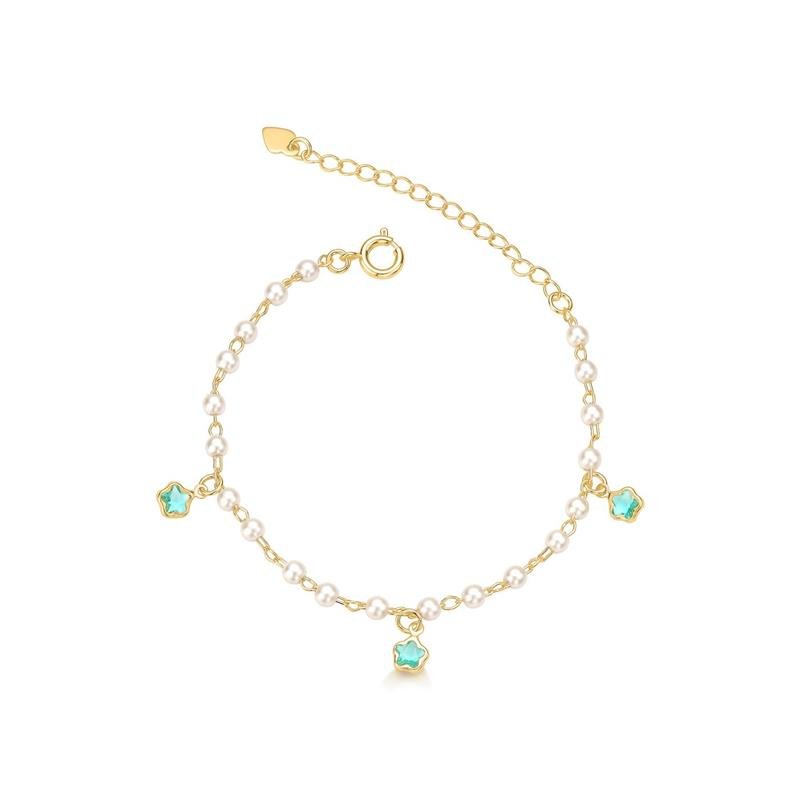 PULSEIRA INFANTIL PÉROLAS E ESTRELAS